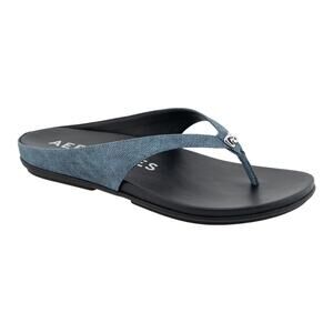 Aerosoles Women's Fisher Thong Sandals Denim Blue Size 8